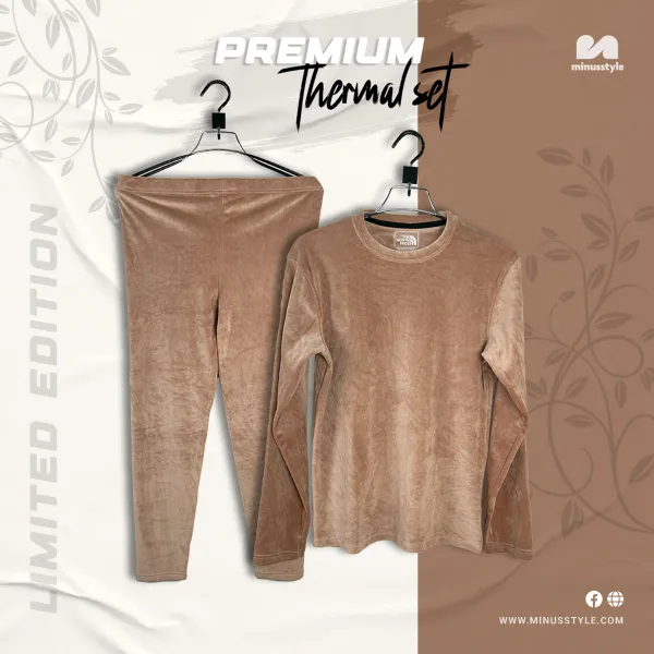 Velvet Thermal Set- Light Khaki
